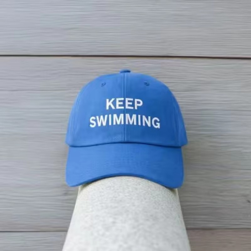 Embroidery Cap - 2026 Trendy keep Swimming New Letter