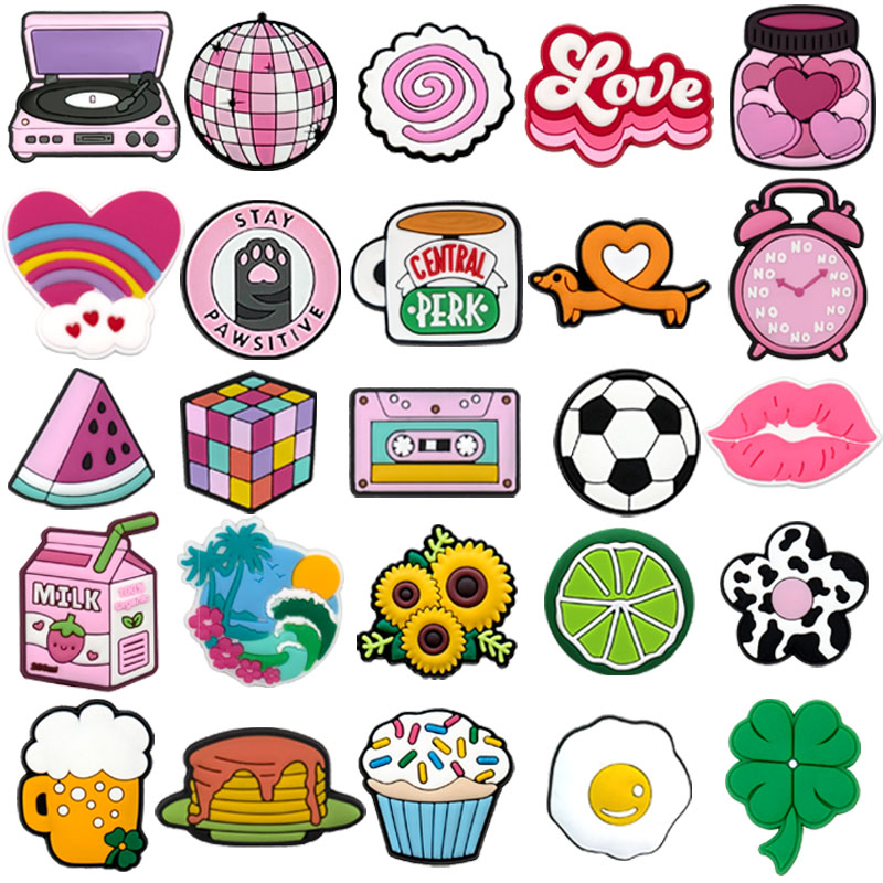 Embroidery Lips - 1/25pcs Y2K Pink Aesthetic Shoe Charms