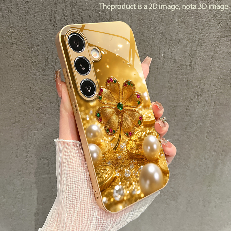 Embroidery Art Painting - Colorful Gem Four-leaf Pattern 2D Phone