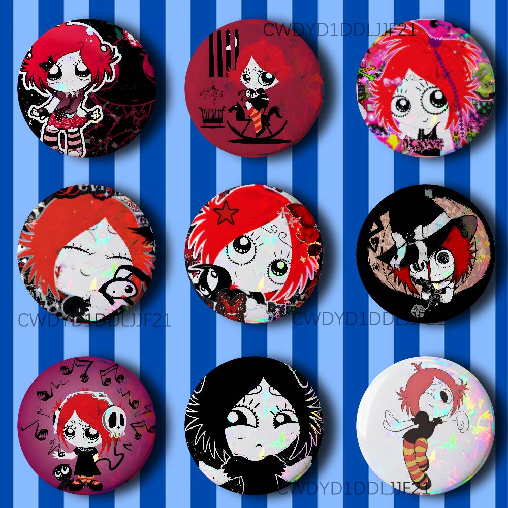 Embroidery Gothic - R-Ruby Gloom Gothic Badge Brooch Figure