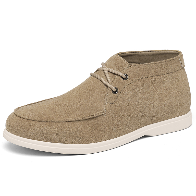 Embroidery White - Classic British Style Suede Leather Chukka
