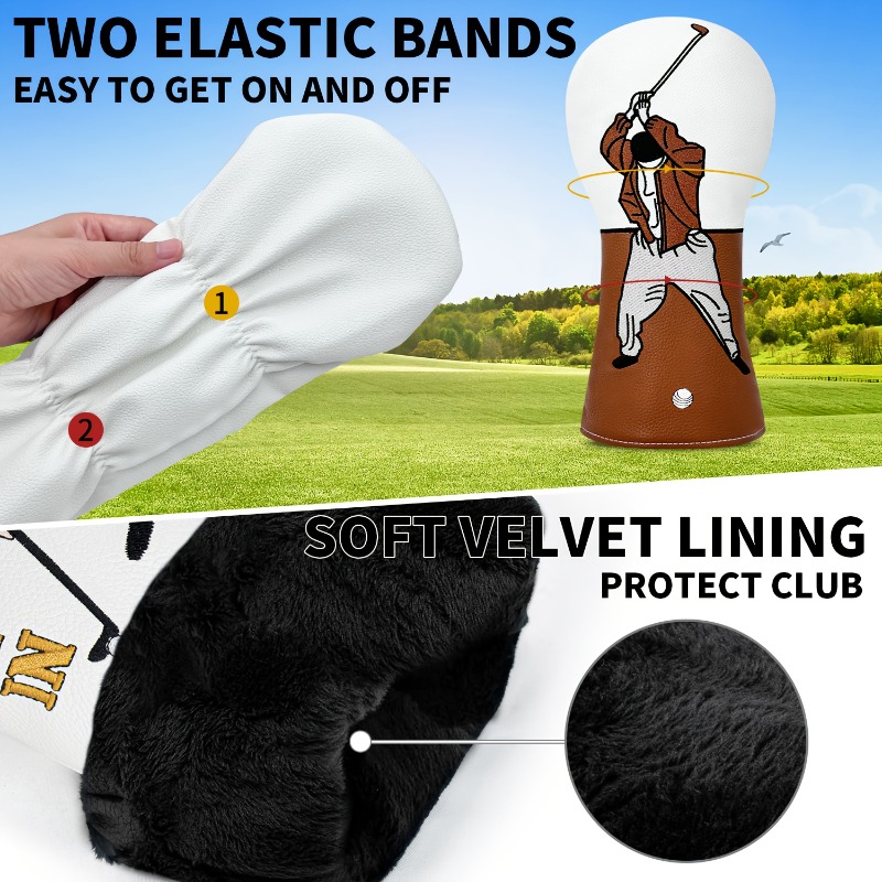 1pc High-Quality Golf Head Cov - Embroidery White review and price
