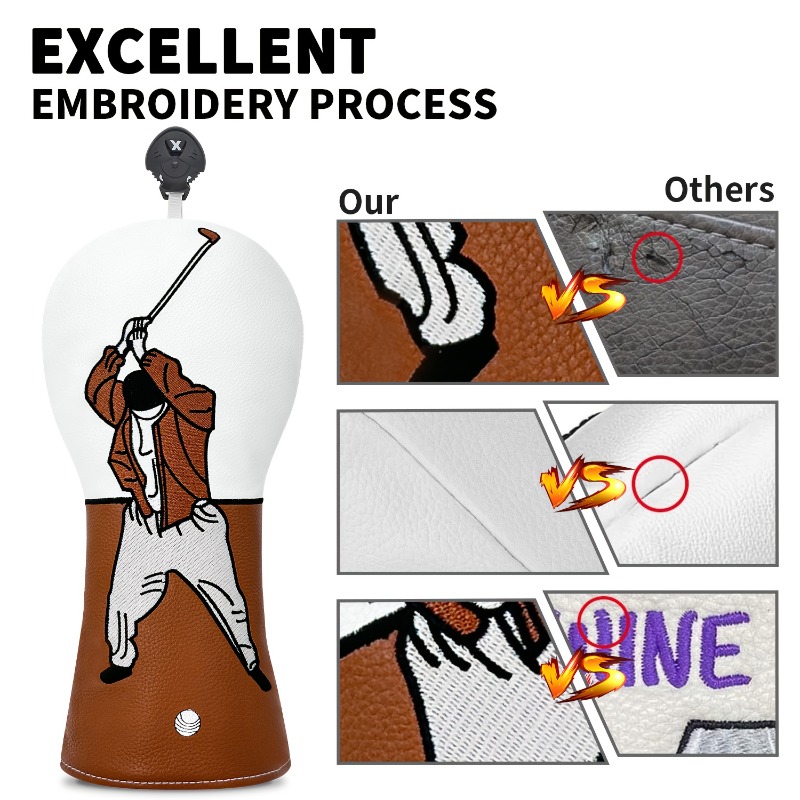 1pc High-Quality Golf Head Cov - Embroidery White review and price