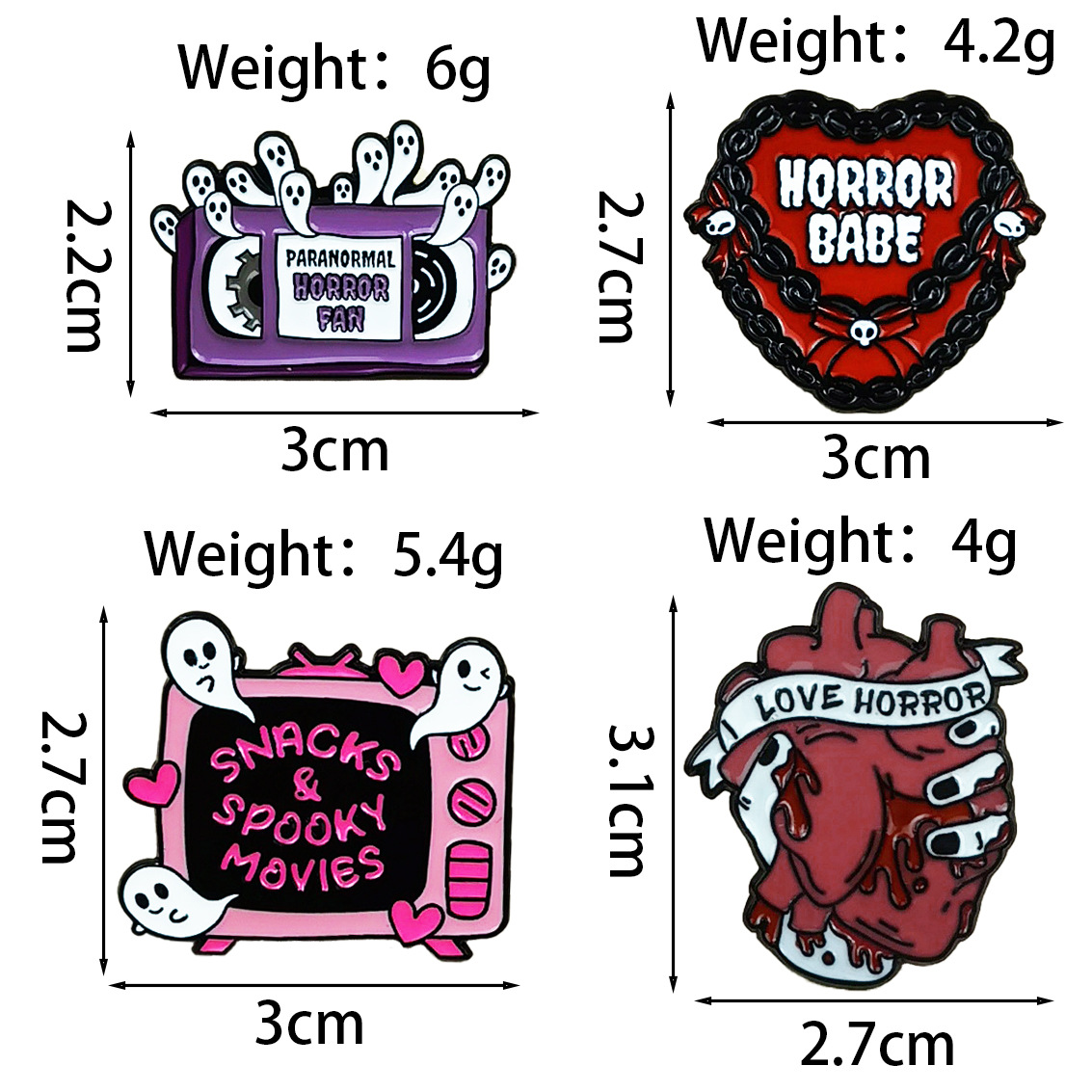 4PCS Horror Enamel Pin Set, Ha - Embroidery Gothic review and price
