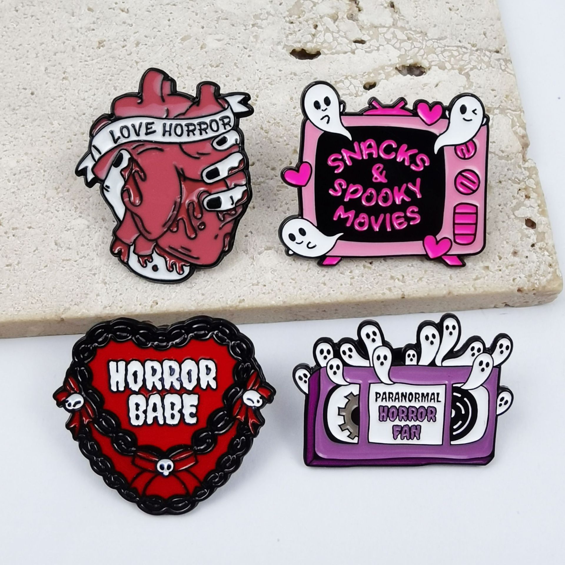 4PCS Horror Enamel Pin Set, Ha - Embroidery Gothic review and price
