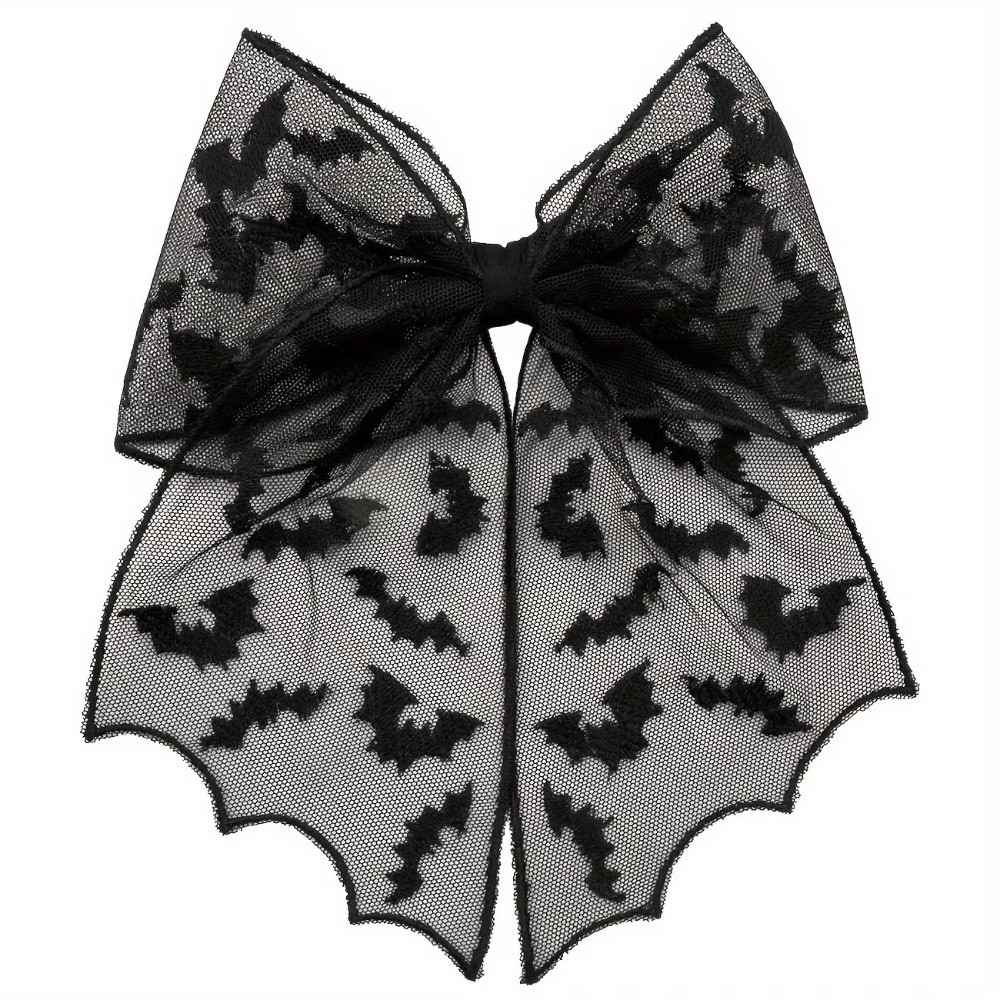 Lace Tulle Veil Hair Clips Bat - Embroidery Gothic review and price