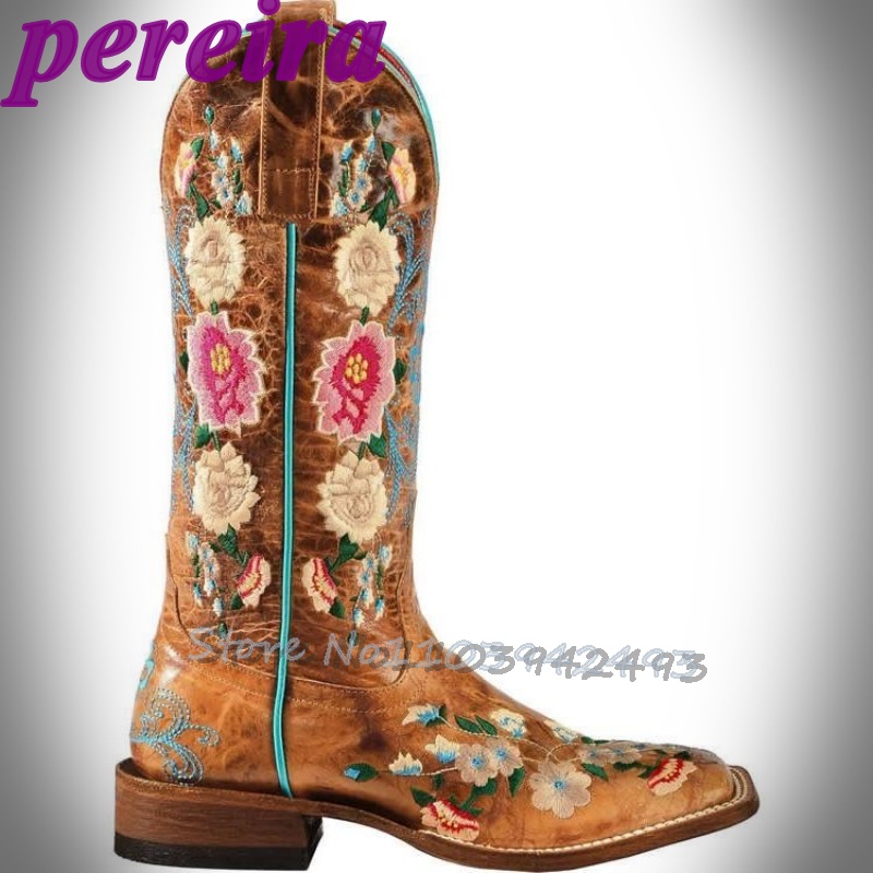 Embroidered Flower Boots Rose  - Embroidery Rose review and price