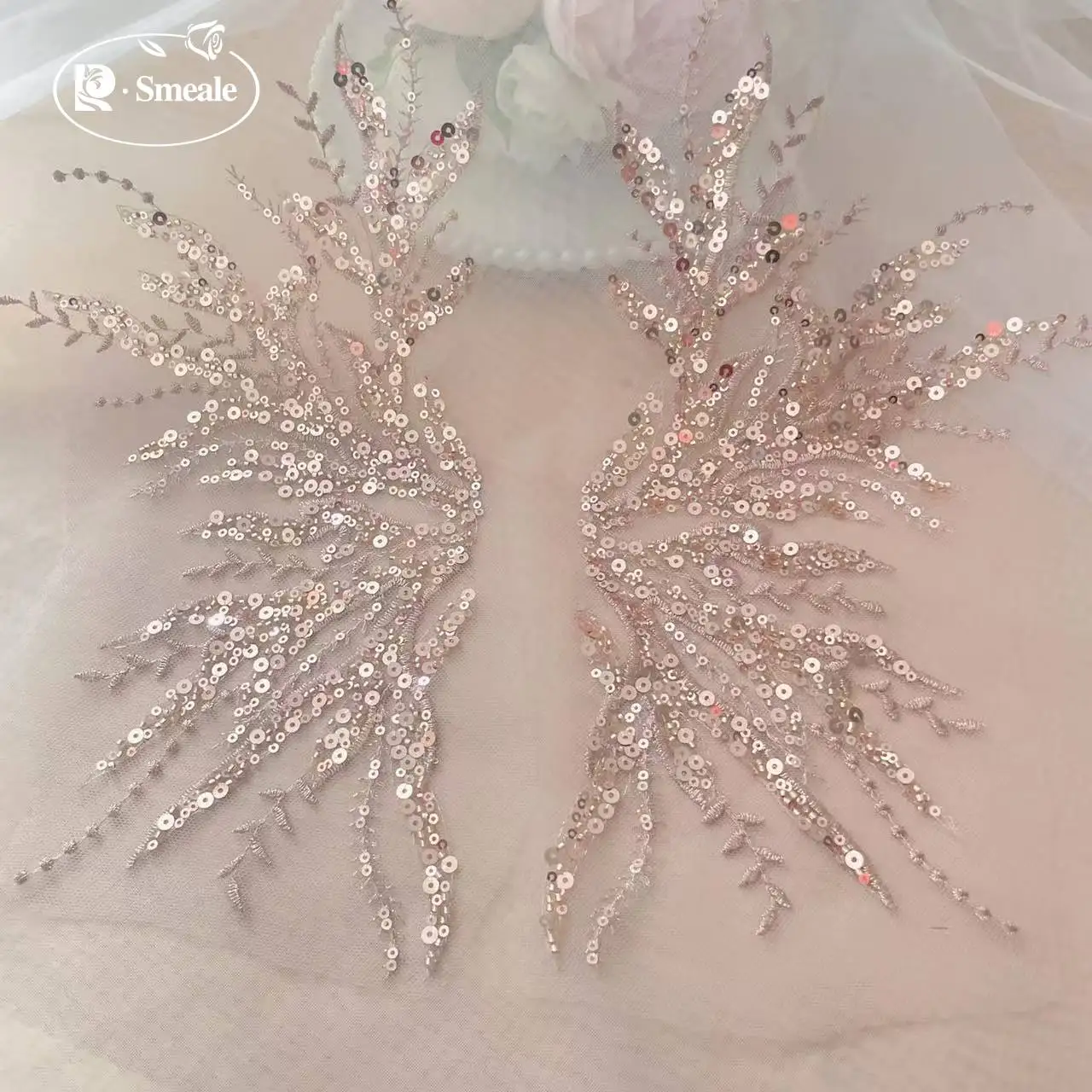 5Pair-2Pair.Rose Gold Sequin T - Embroidery Rose review and price