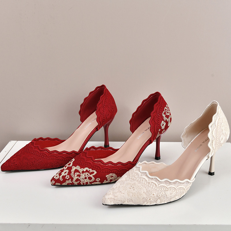 Luxury Red White Lace Embroide - Embroidery In The Piece review and price