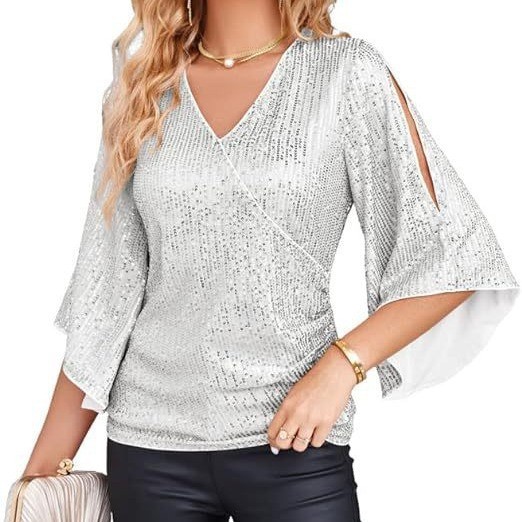 Women's Elegant Long Sleeve Bl - Embroidery Effect review and price