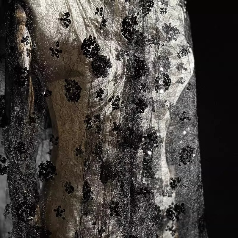 Lace Flower Embroidery Sequine - Embroidery Net Dress review and price