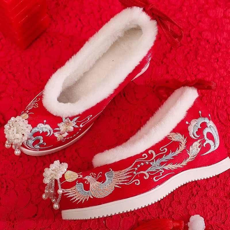 Winter Hanfu Shoes Women Chine - Embroidery White review and price