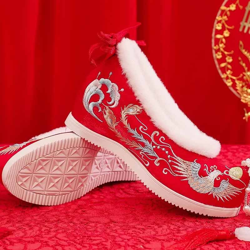 Winter Hanfu Shoes Women Chine - Embroidery White review and price