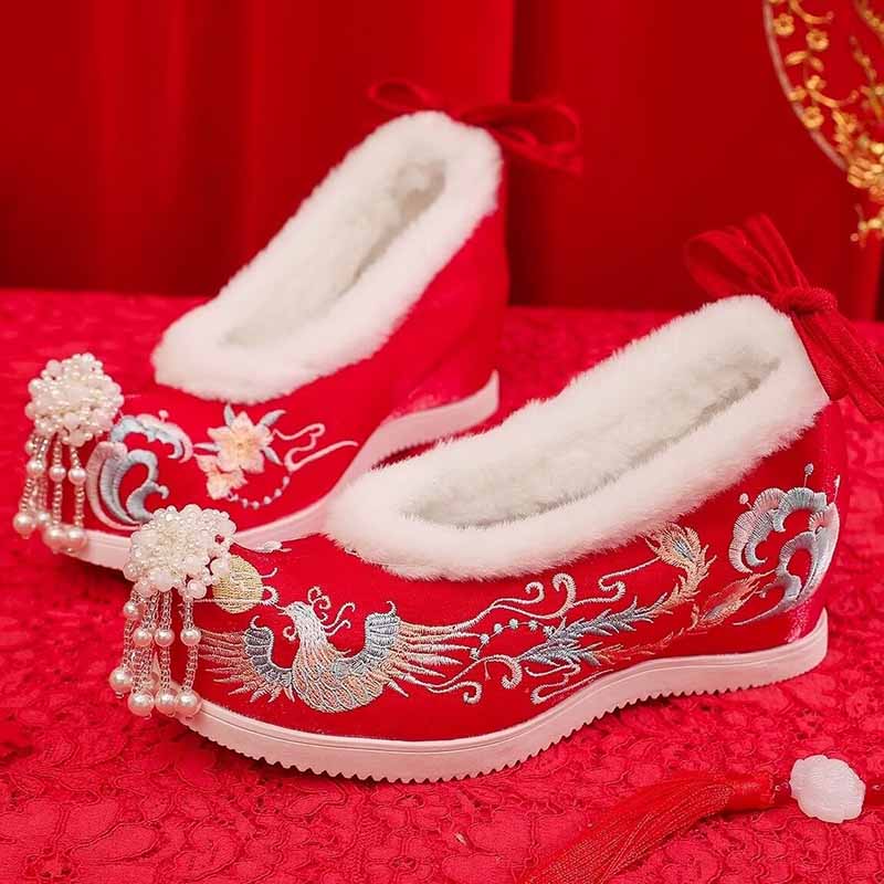 Winter Hanfu Shoes Women Chine - Embroidery White review and price