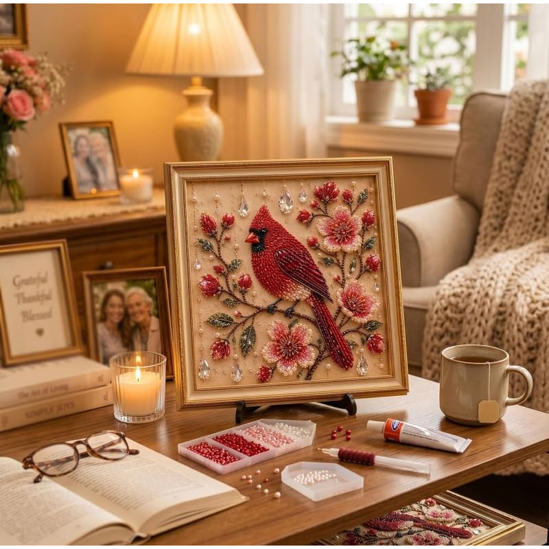 Bird Pearl Art DIY Kit Cardina - Embroidery Kit Set review and price