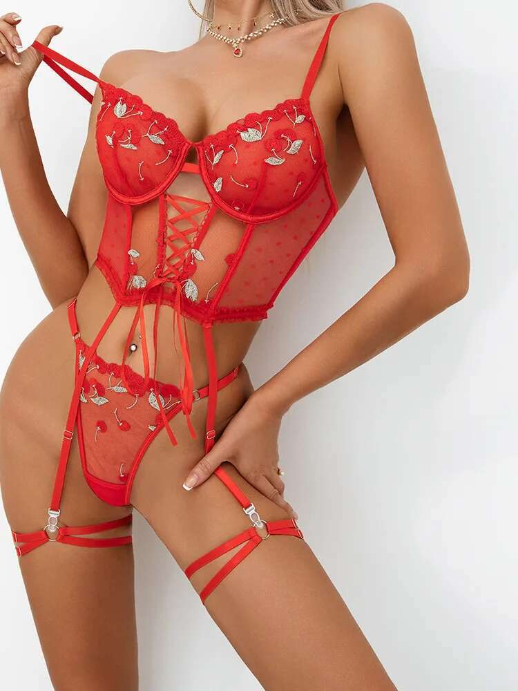 Sexy Solid Color Flower Embroi - Embroidery Charm review and price