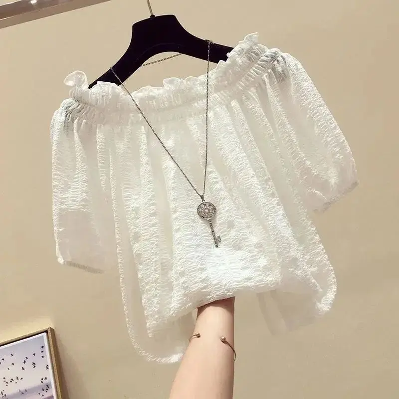 Rose Red casual slash neck puf - Embroidery Blouse review and price