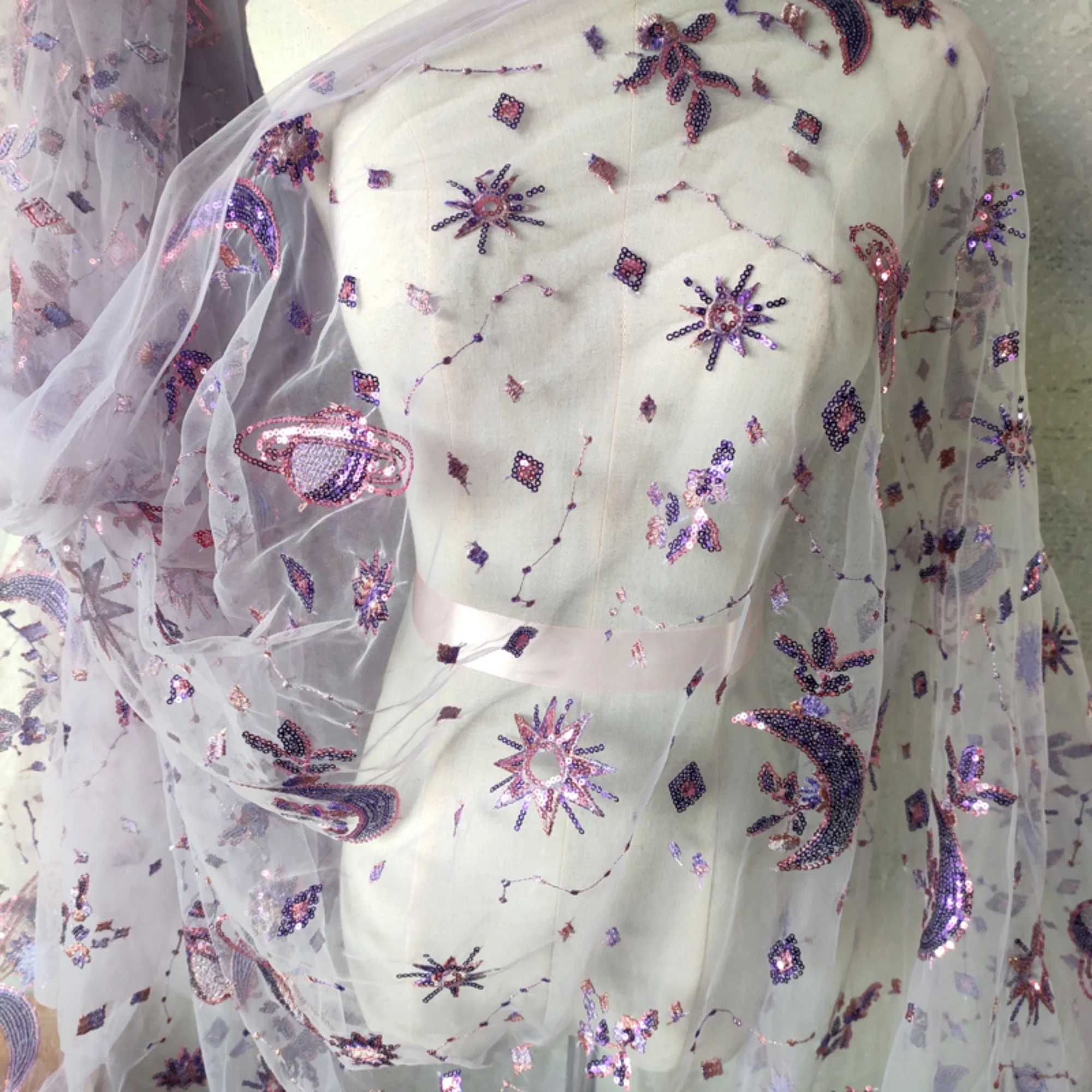 0.5 Meter Purple Width 55.11 I - Embroidery Net Dress review and price