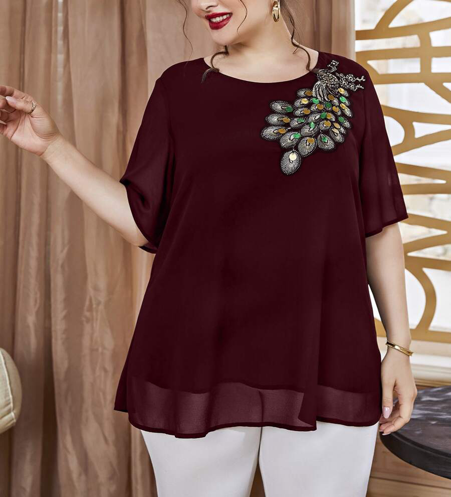 Plus Size Women's Embroidered  - Embroidery Blouse review and price