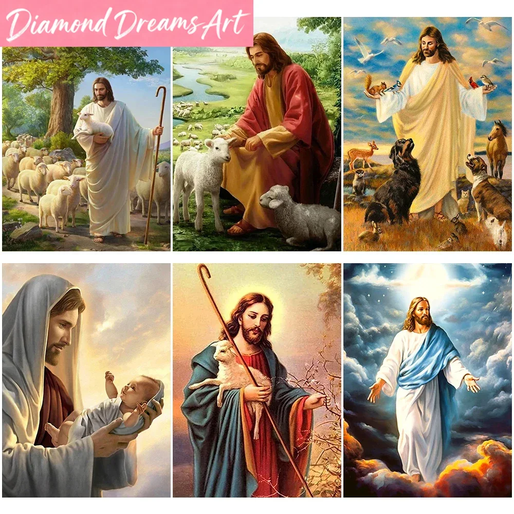 Frameless，DIY Christian Diamon - Embroidery Jesus review and price