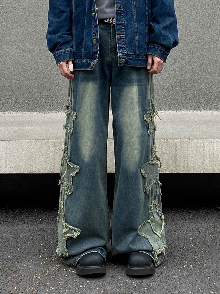 2026 Ropa Y2K Streetwear Star  - Embroidery On Jeans review and price