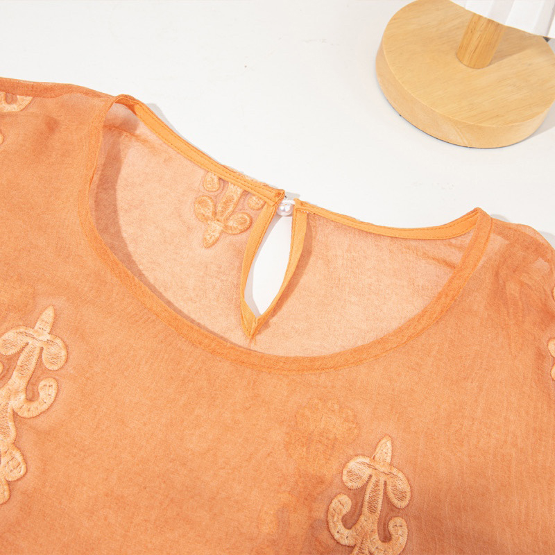 100% Mulberry Silk Women Long  - Embroidery Blouse review and price