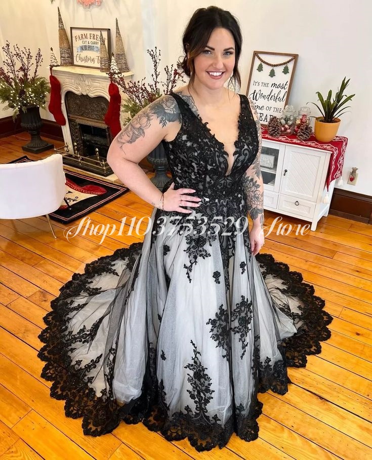 Gothic V Neck Wedding Dresses  - Embroidery Gothic review and price