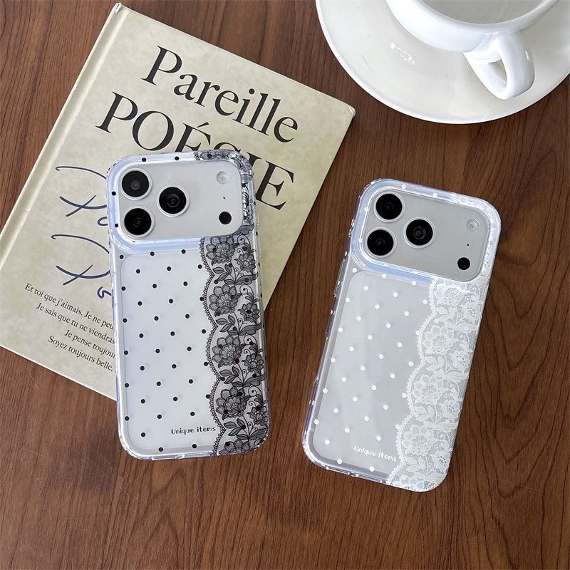 Ins Polka Dots Lace White Blac - Embroidery White review and price