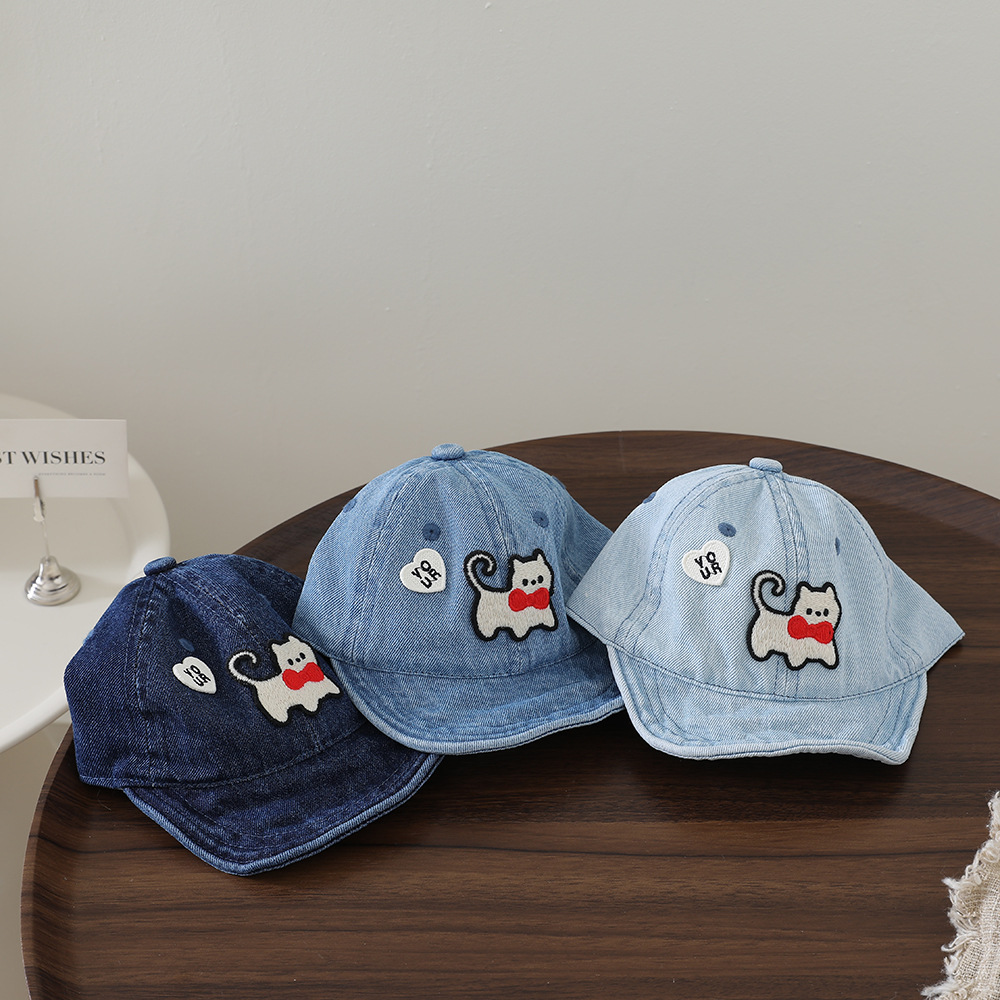 Children's washable denim soft - Embroidery Cap review and price