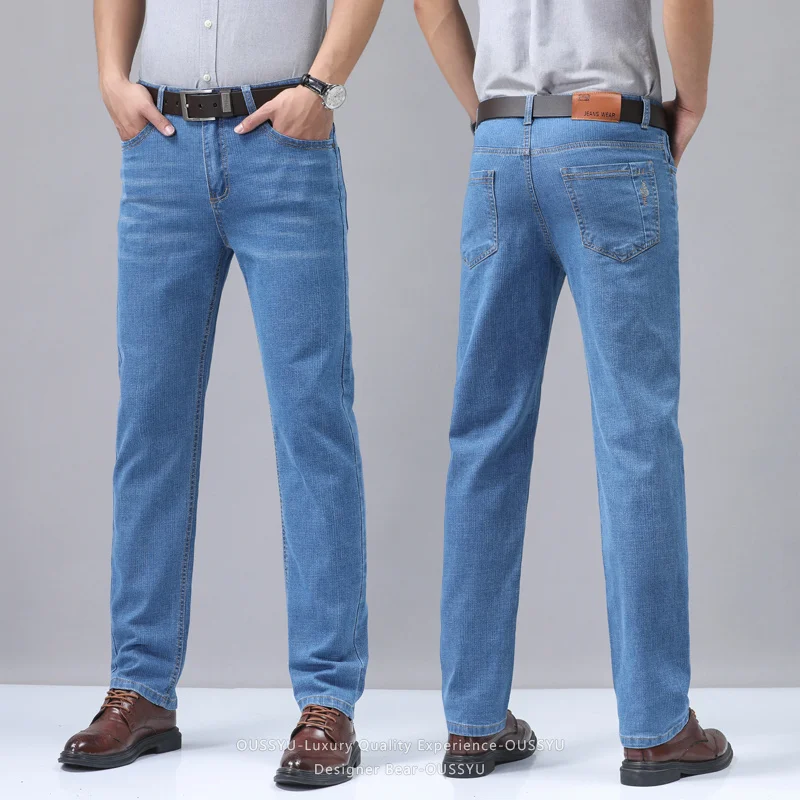 Summer Thin Men's Denim Jeans  - Embroidery Effect review and price