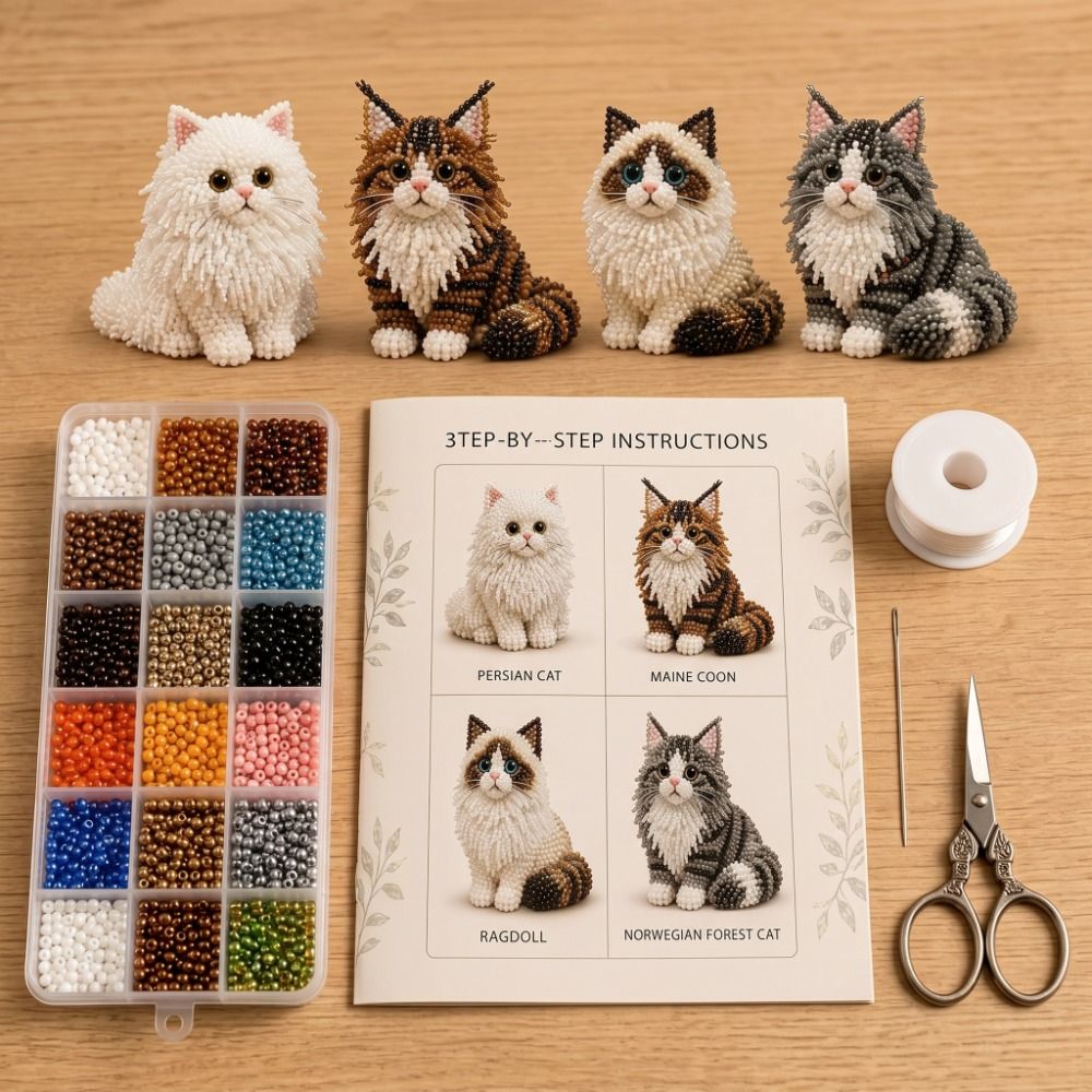 Handmade DIY Animal Bead Embro - Embroidery Kit Set review and price