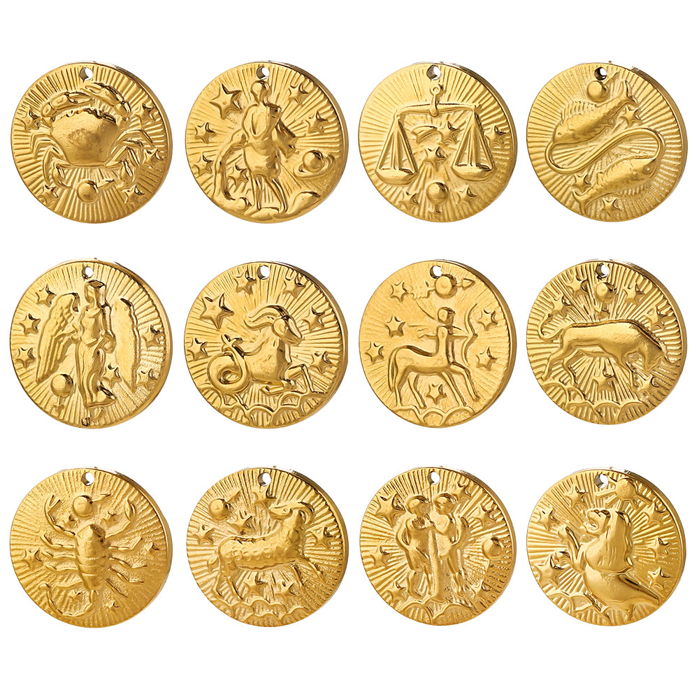 5pcs Stainless Steel 12 Zodiac - Embroidery Charm review and price