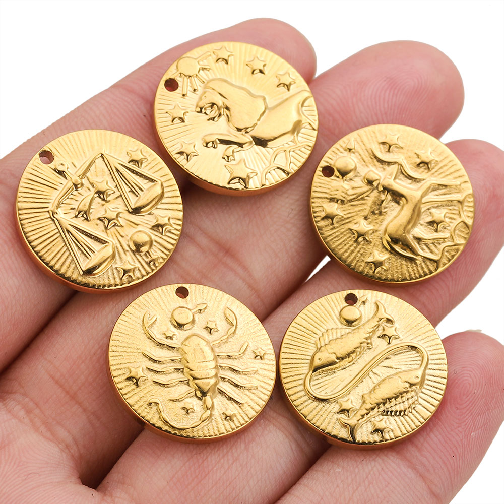 5pcs Stainless Steel 12 Zodiac - Embroidery Charm review and price